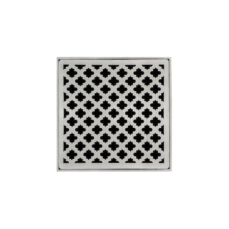Infinity Drain 5"x5"Strainer W/Moor DecPlate and 2"Throat-SatinStainless -MD 5 M_5_SS